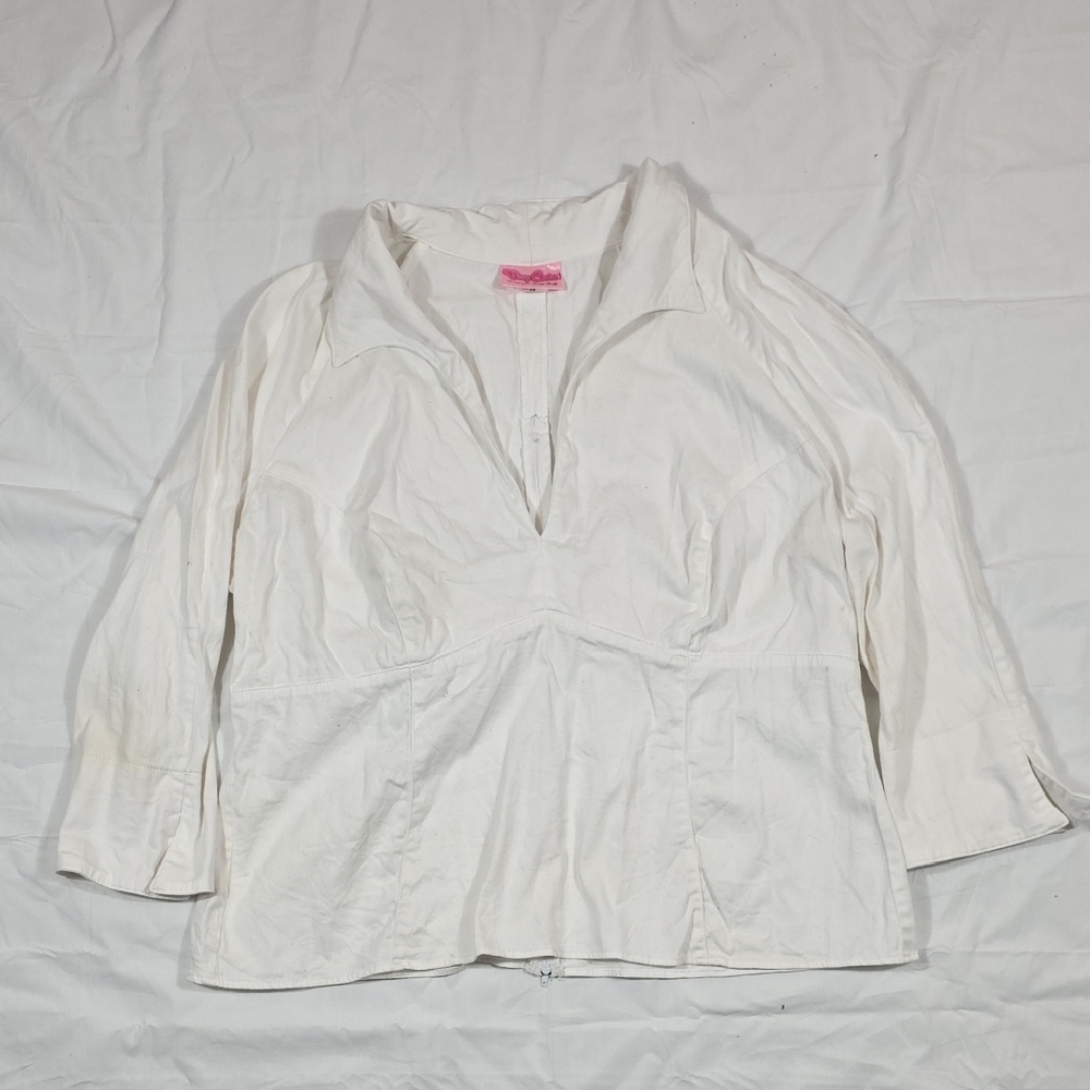 Pinup Couture White Top with Pink Label
